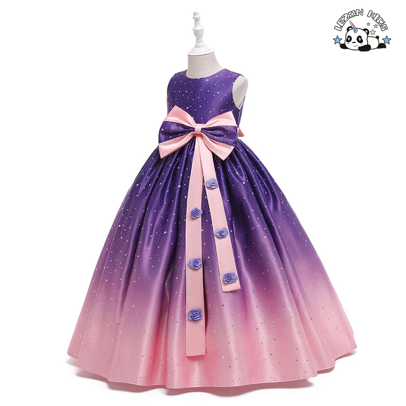 LEZONKIDS - mesh white formal red baby girl princess dress party for kids 2-12 green kid girl summer baby flower girls' dresses
